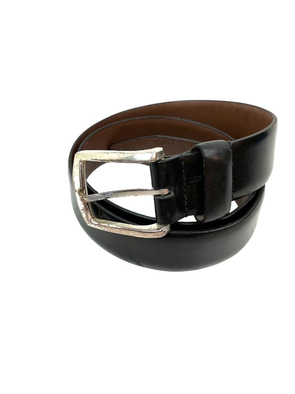 Allen Edmonds Polished Cobbler Leather Dress Belt Mens 32 Black Handcrafted In U